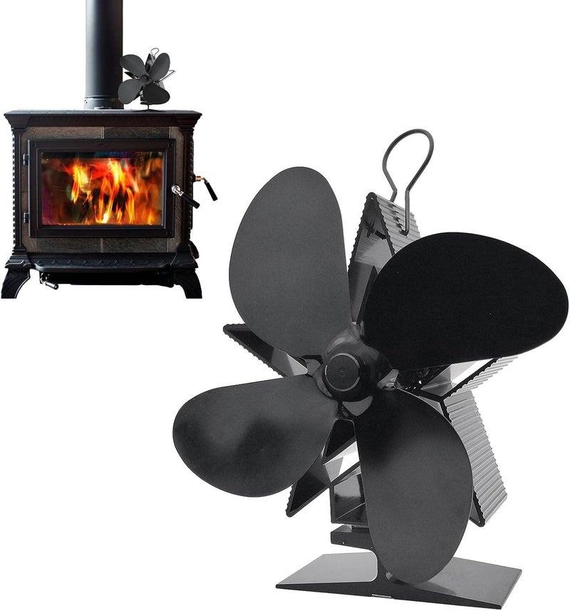 woobles Stove Fan | Christmas Four-Leaf Fireplace Fan Heat Powered,Silent Stove Red Thermoelectric Fan Christmas Star Gold Warm Air Fan for Wood Stoves - Image 1